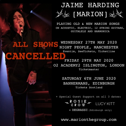 2020 shows cancelled